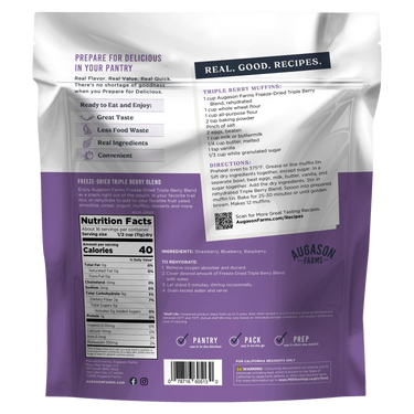 Freeze Dried Triple Berry Blend Family Size Pouch, 16 Servings