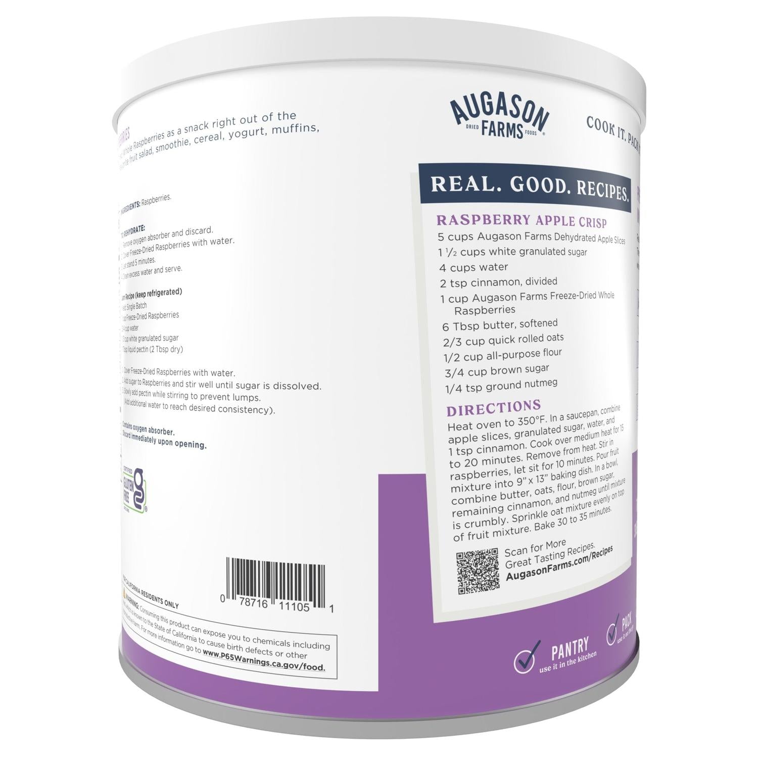 Freeze-Dried Whole Raspberries Can – 23 Servings