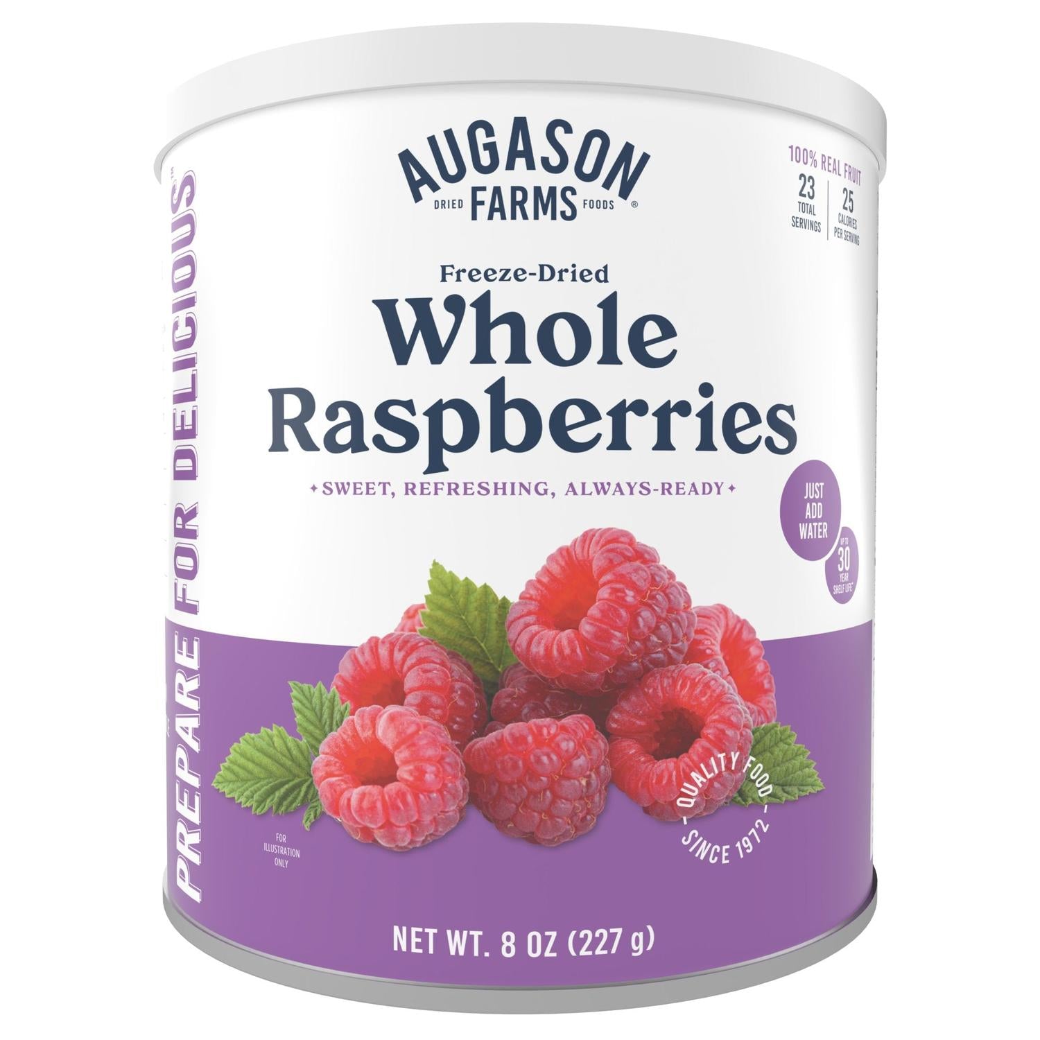 Freeze-Dried Whole Raspberries Can – 23 Servings