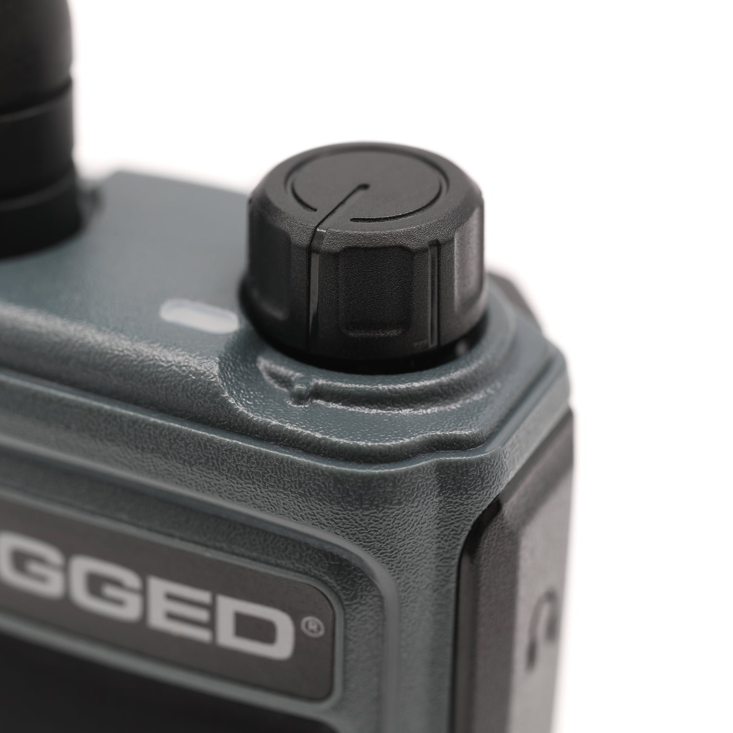 Rugged GMR5-X handheld radio showing removable upgradeable antenna