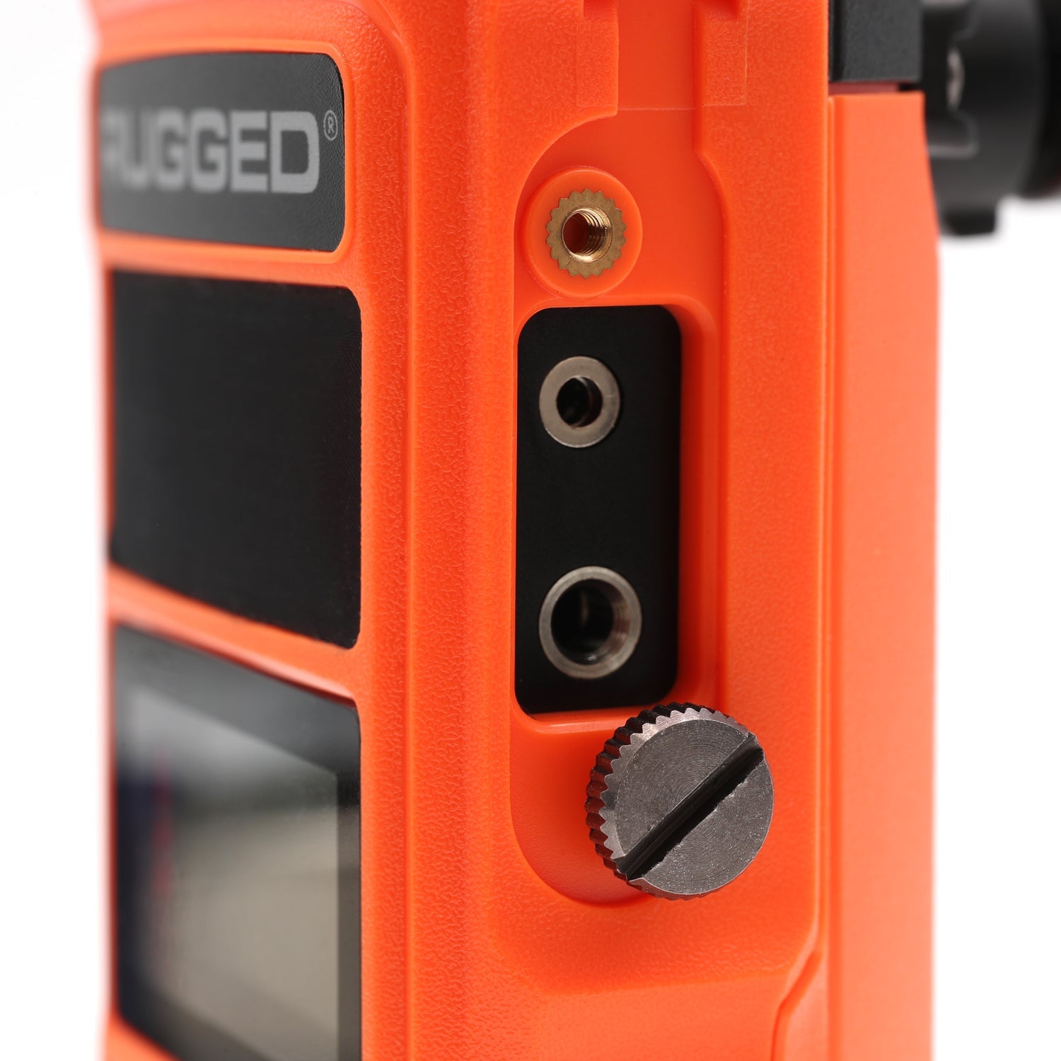 Rugged GMR5-X waterproof handheld radio in wet outdoor conditions