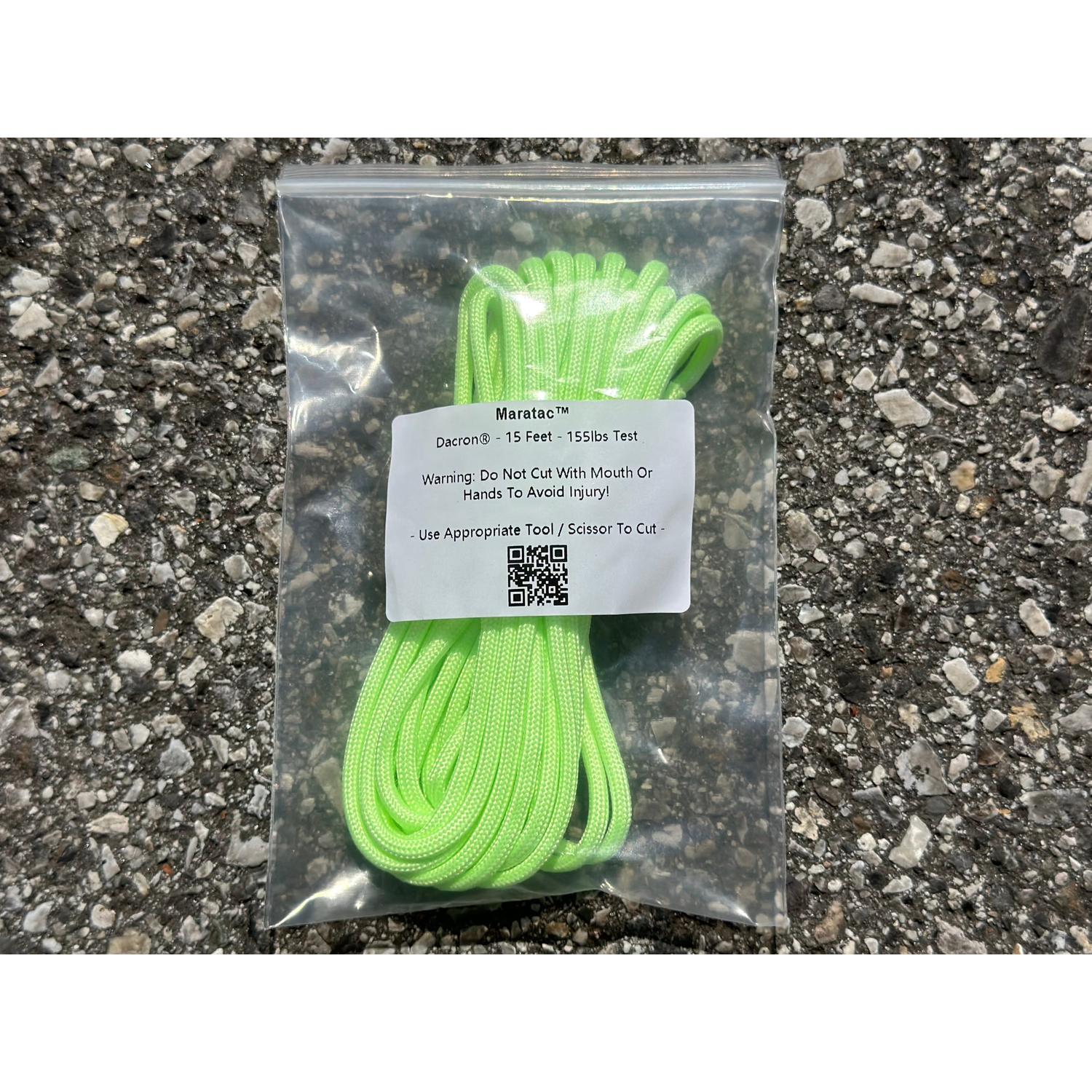 Dacron® - 15 Feet / 155lbs Test Cordage (Glow in the Dark)