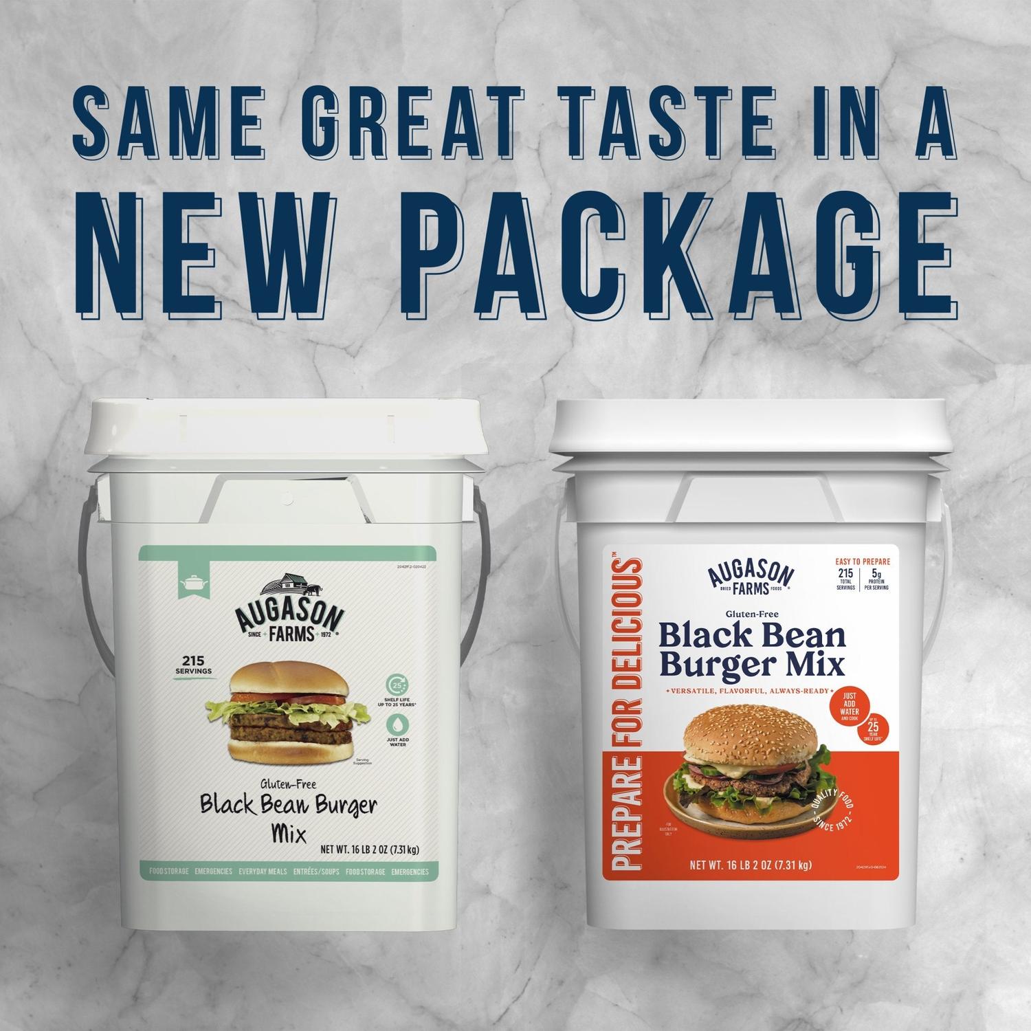 Gluten-Free Black Bean Burger Mix 4-Gallon Pail – 215 Servings