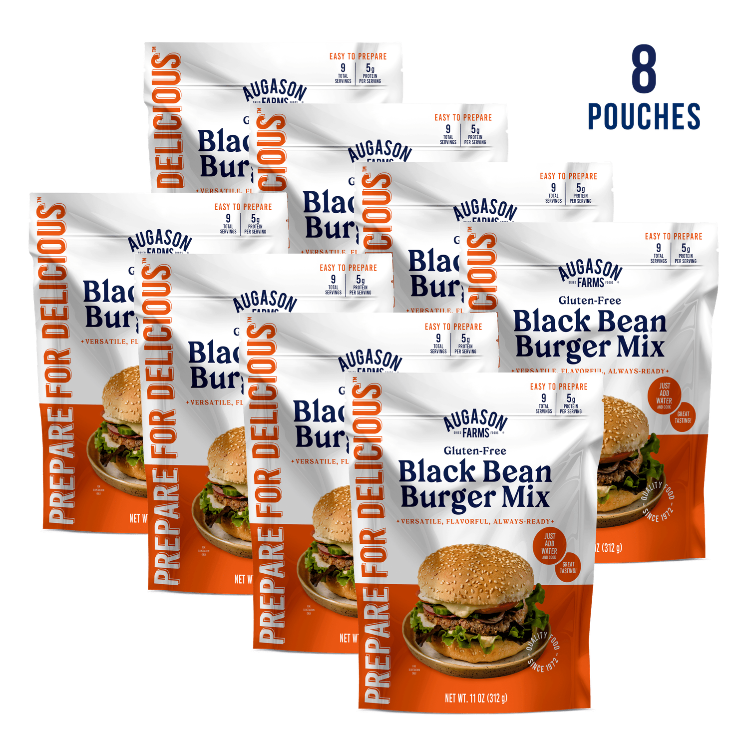 Gluten Free Black Bean Burger Mix Pouch – 9 Servings