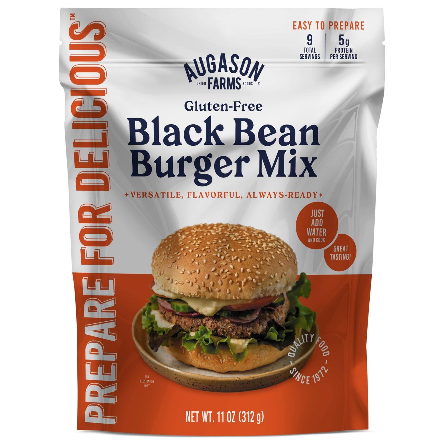 Gluten Free Black Bean Burger Mix Pouch – 9 Servings