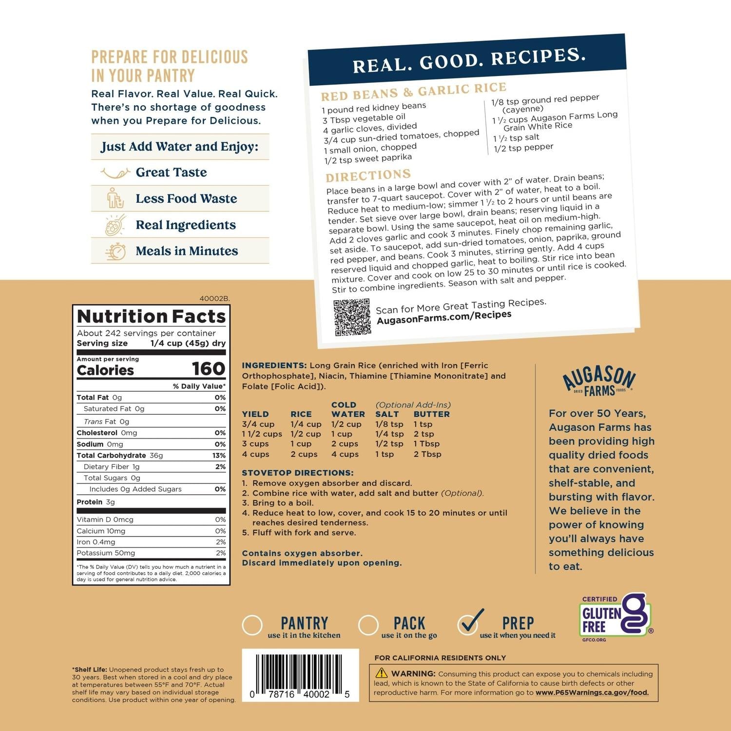 Long Grain White Rice – 242 Servings