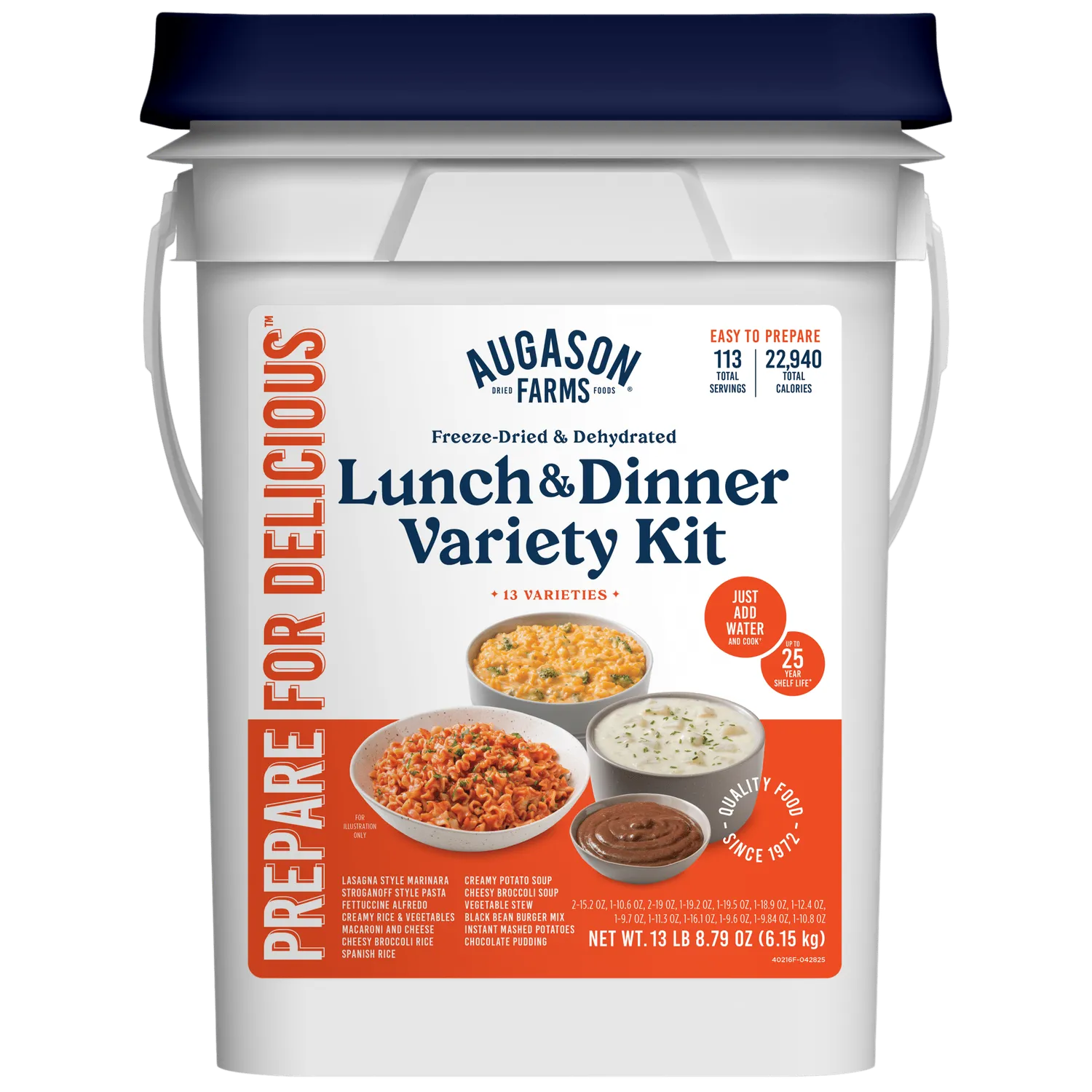 Lunch and Dinner Variety Pail – 113 Servings