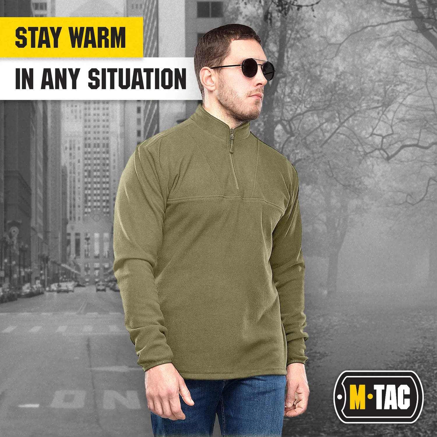 M-Tac Delta Fleece Jacket - Tactical Underwear Top Sweater 1/4 Zip