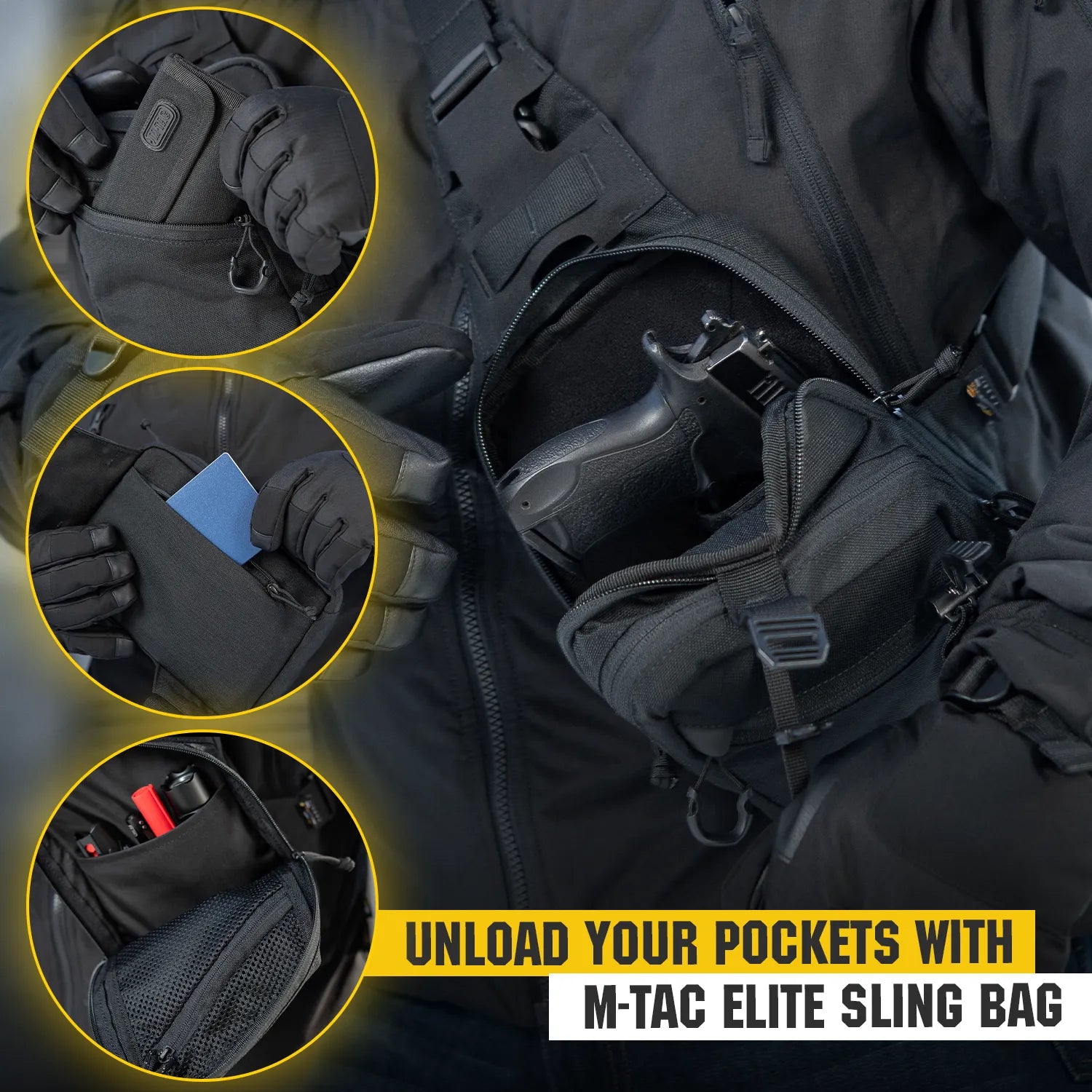 M-Tac Sling Pistol Bag Elite – Compact Concealed Carry Shoulder Bag