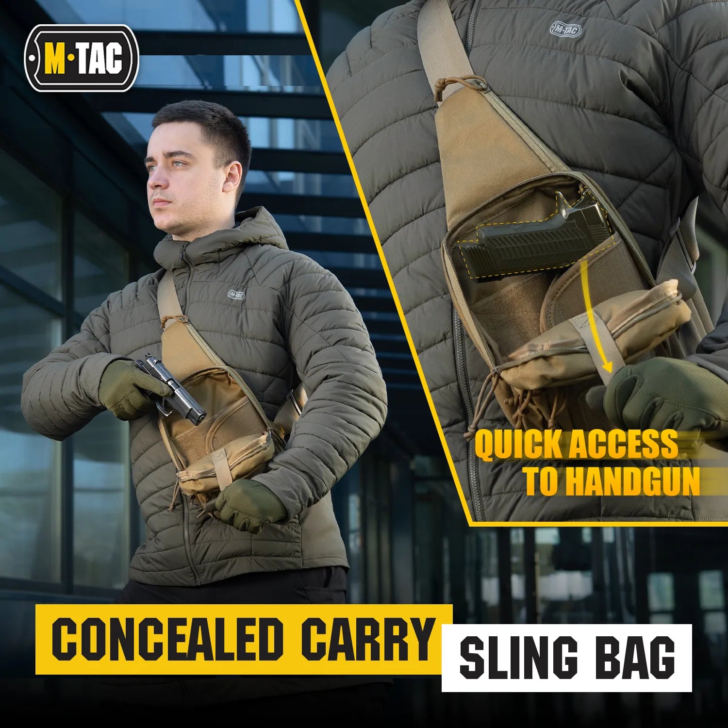 M-Tac Tactical Bag Shoulder Chest Pack with Sling & Loop Panel
