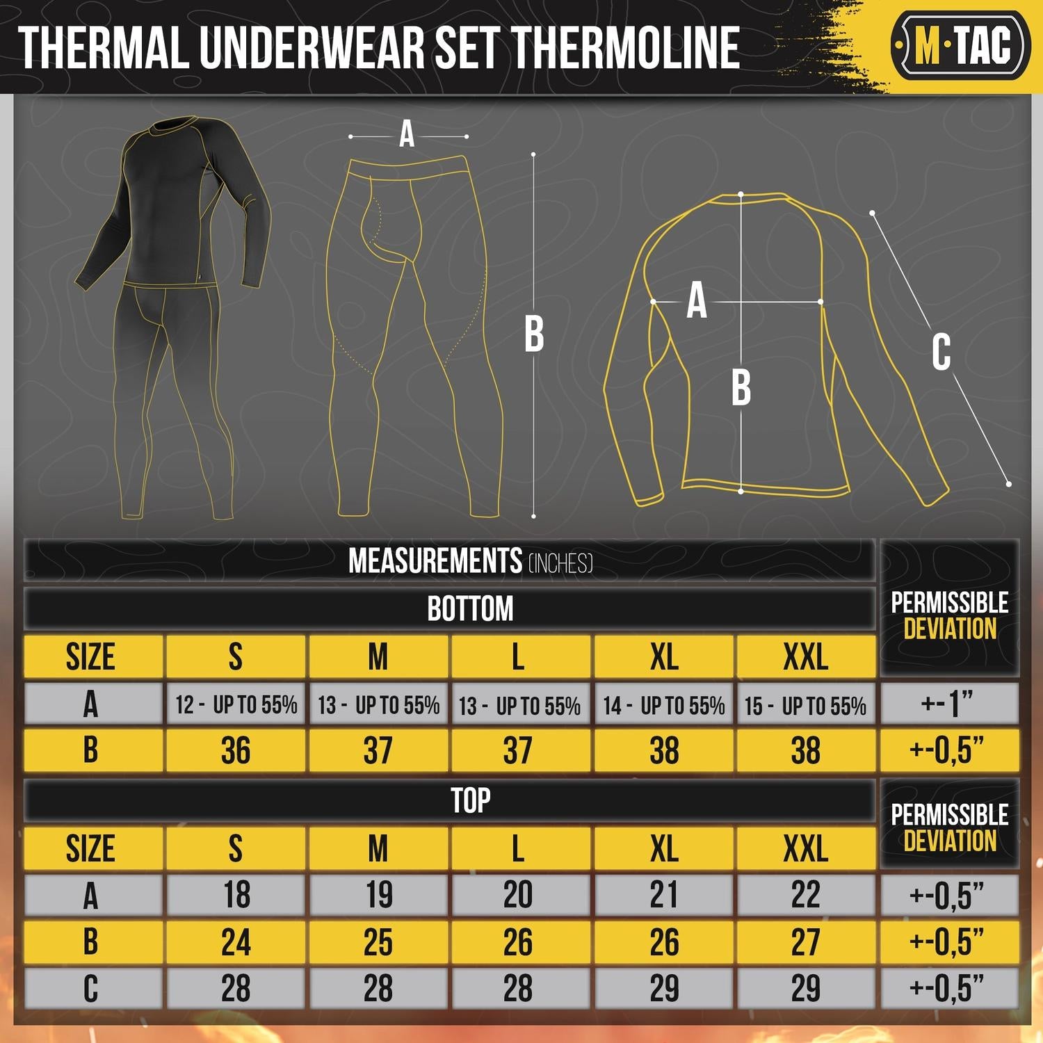 M-Tac Thermoline Thermal Underwear Set – First Layer Cold Weather Base Layer