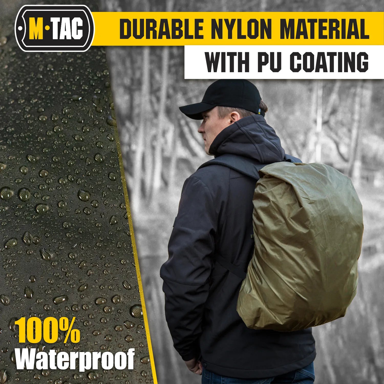 M-Tac Waterproof Backpack Rain Cover – PU-Coated Pack Protection