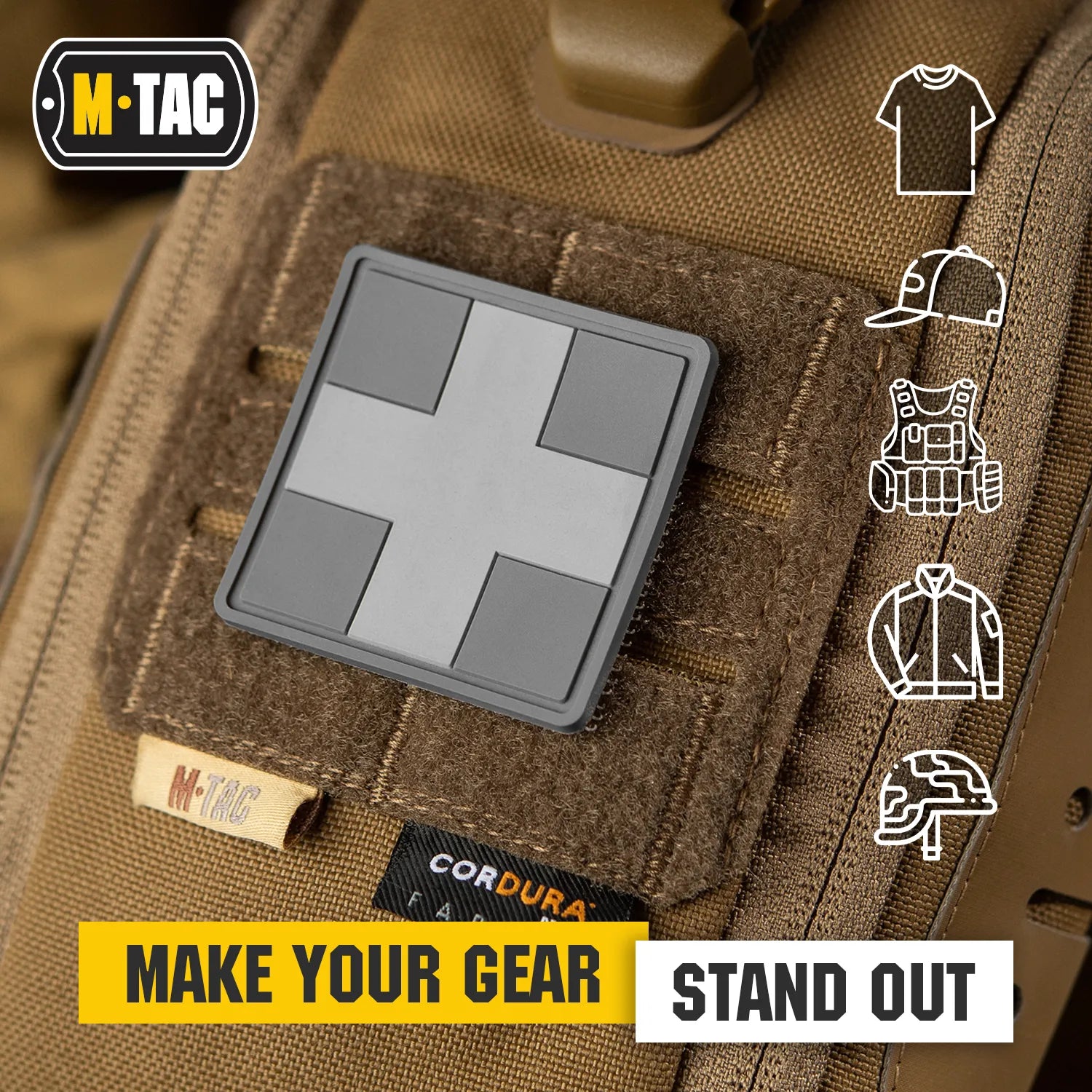 Medic Cross Square PVC Patch