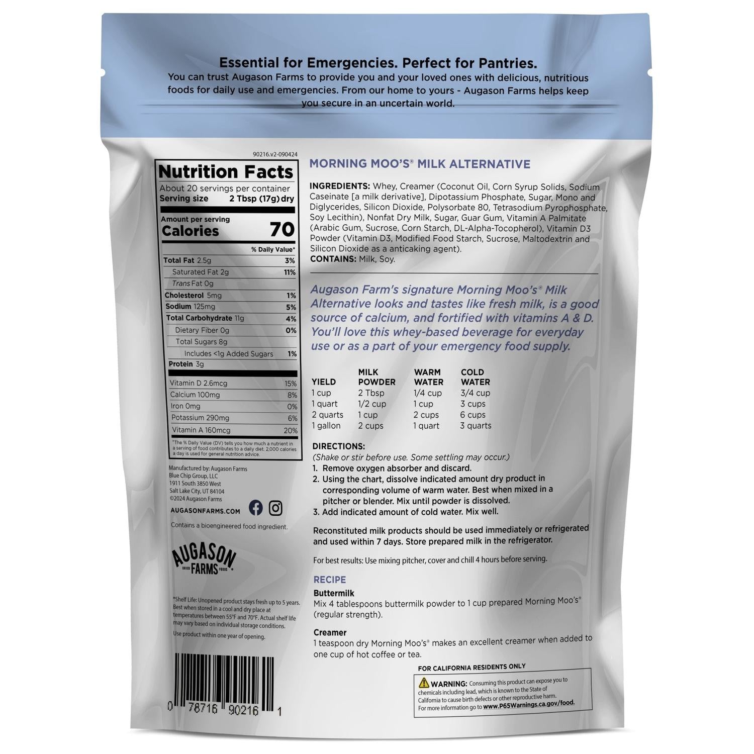 Morning Moo’s® Milk Alternative Pouch – 20 Servings