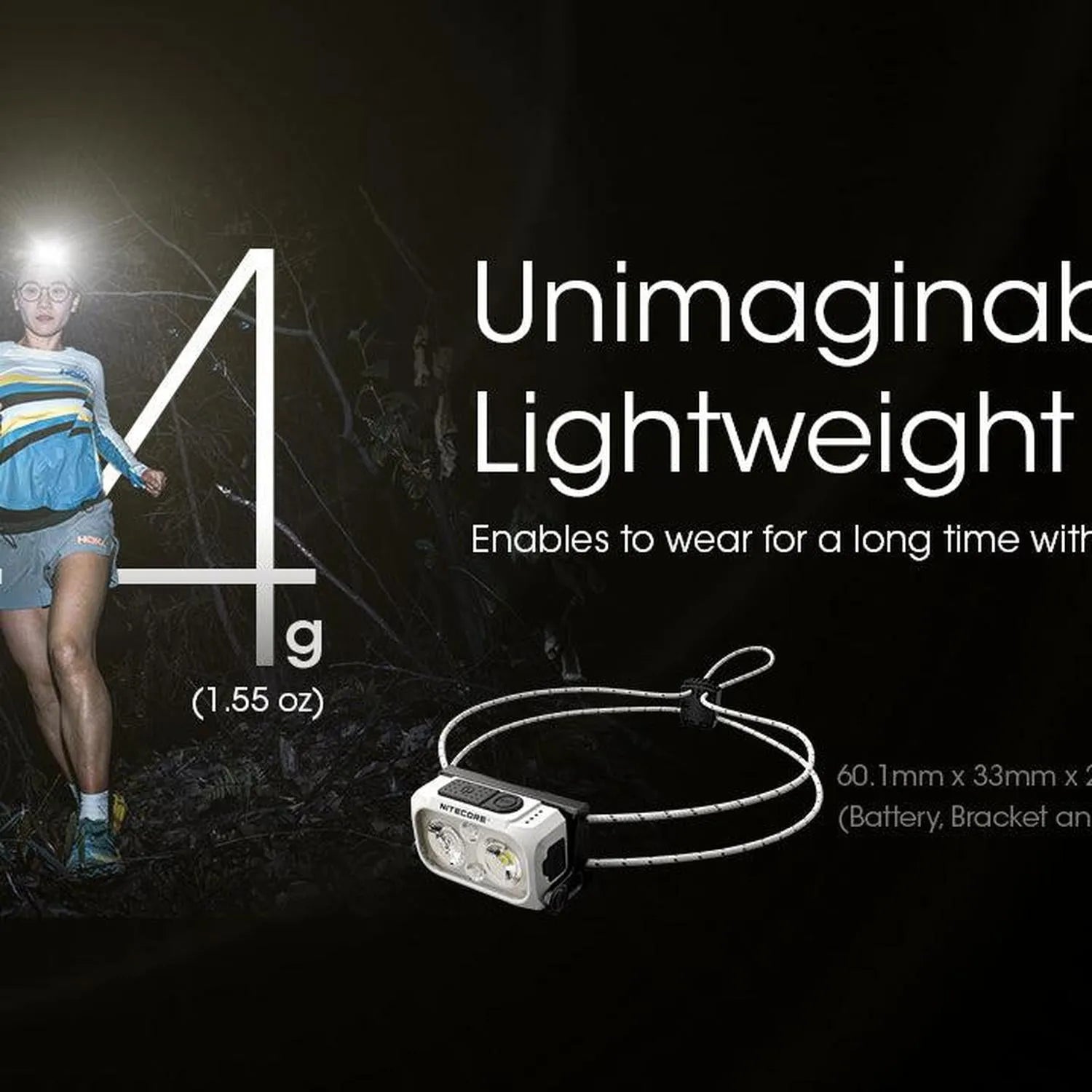 NU21 Headlamp (Yellow) - Ultra-light Rechargeable