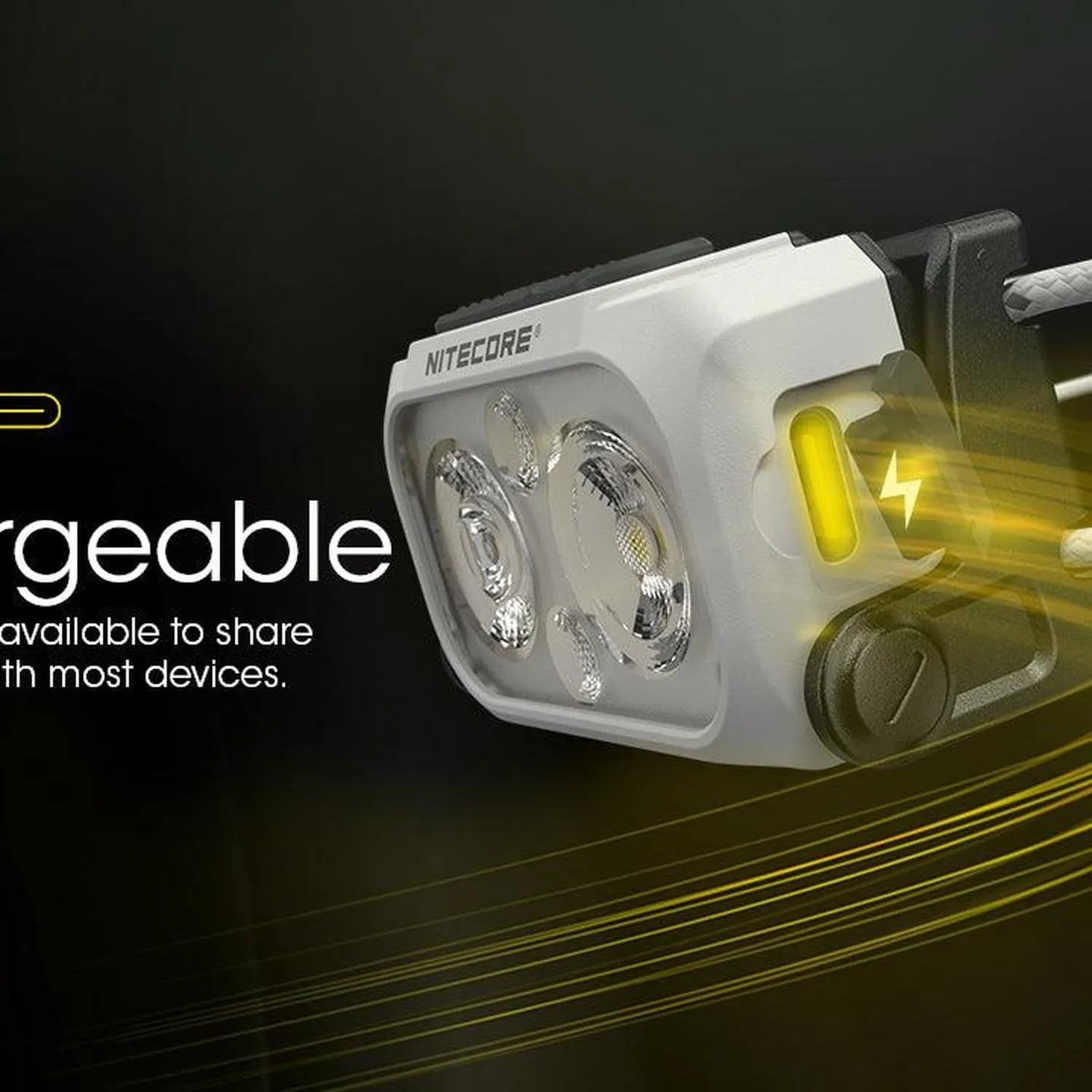 NU21 Headlamp (Yellow) - Ultra-light Rechargeable
