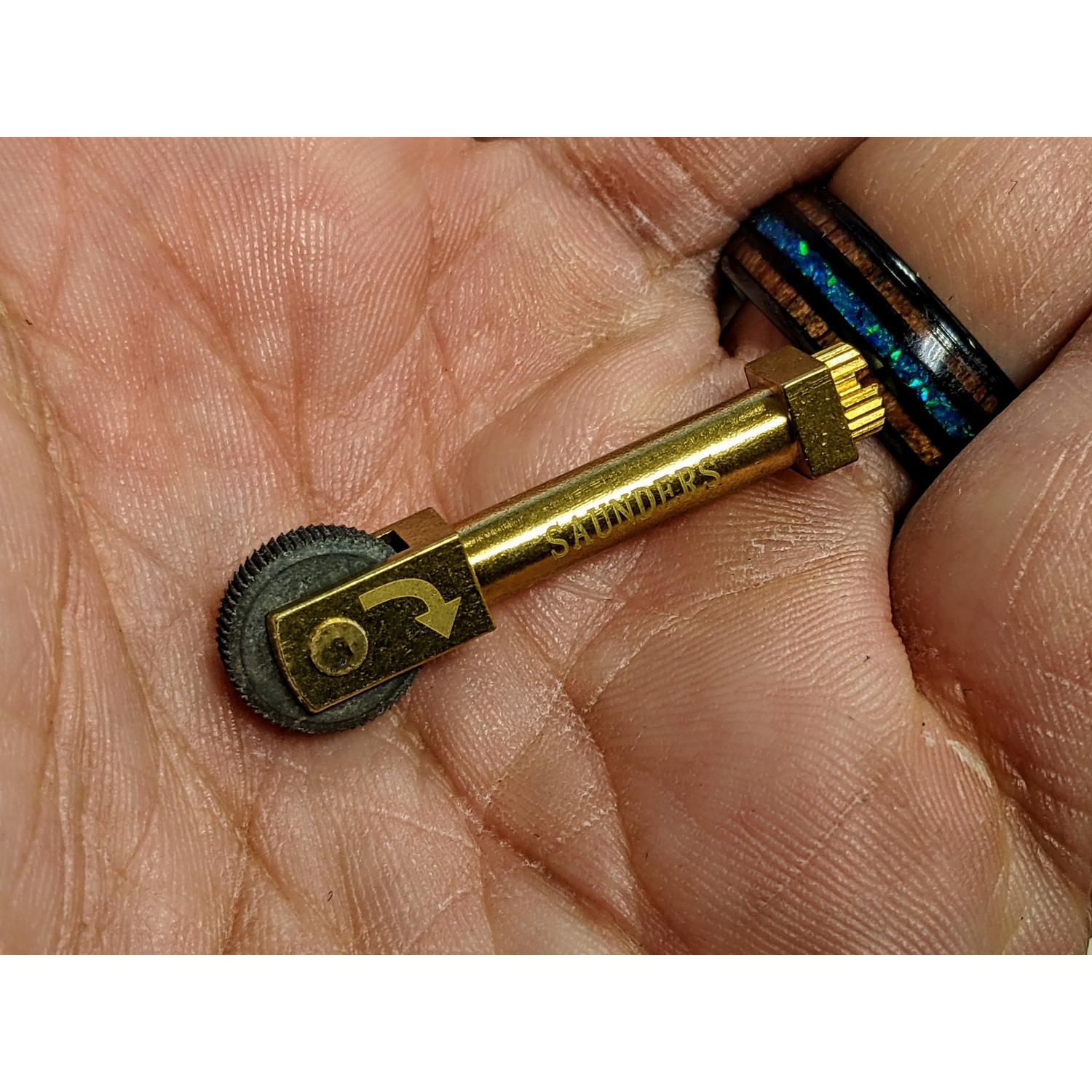 PSK Brass Flint Wheel Sparker – Compact Brass Fire Starter for Survival Kits
