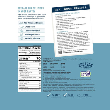 Pasteurized Dried Whole Egg Powder Pouch, 24 Servings