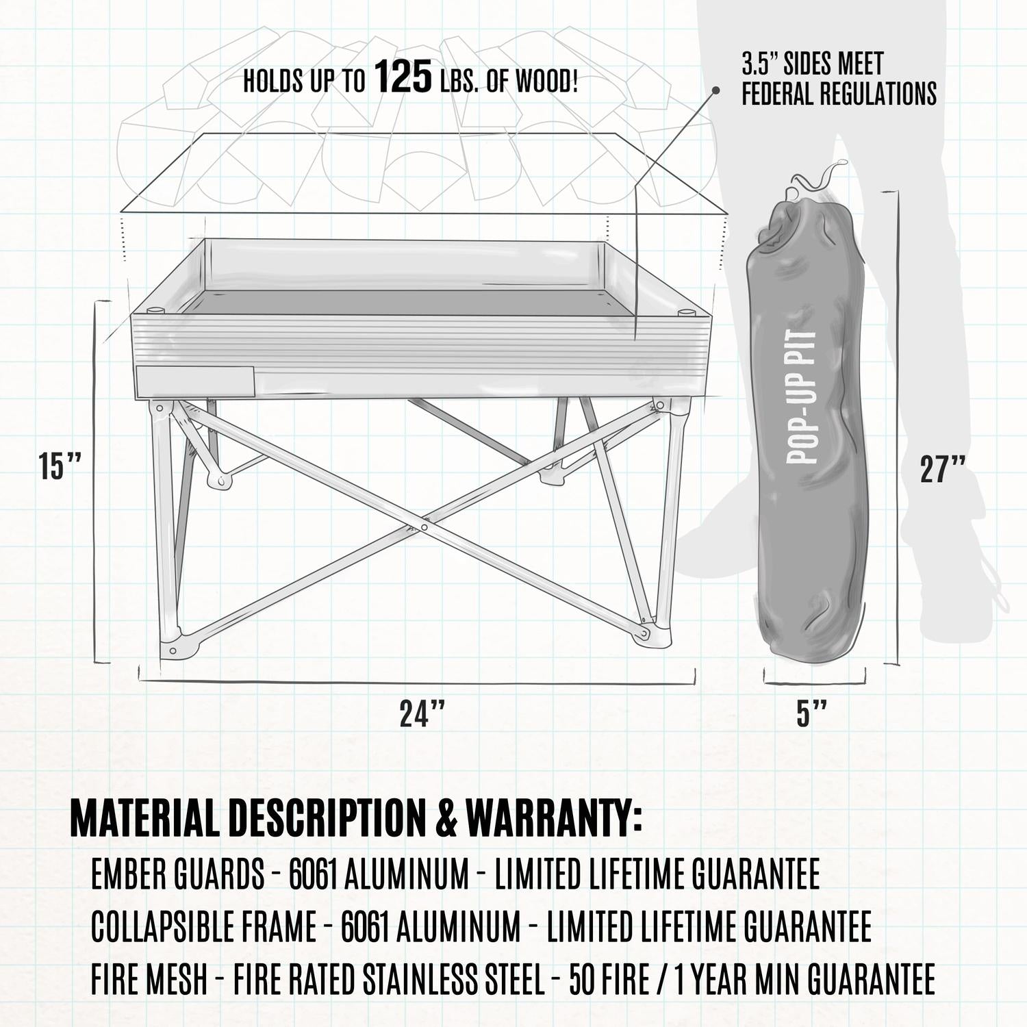 Pop-Up Fire Pit - Go Anywhere Kit