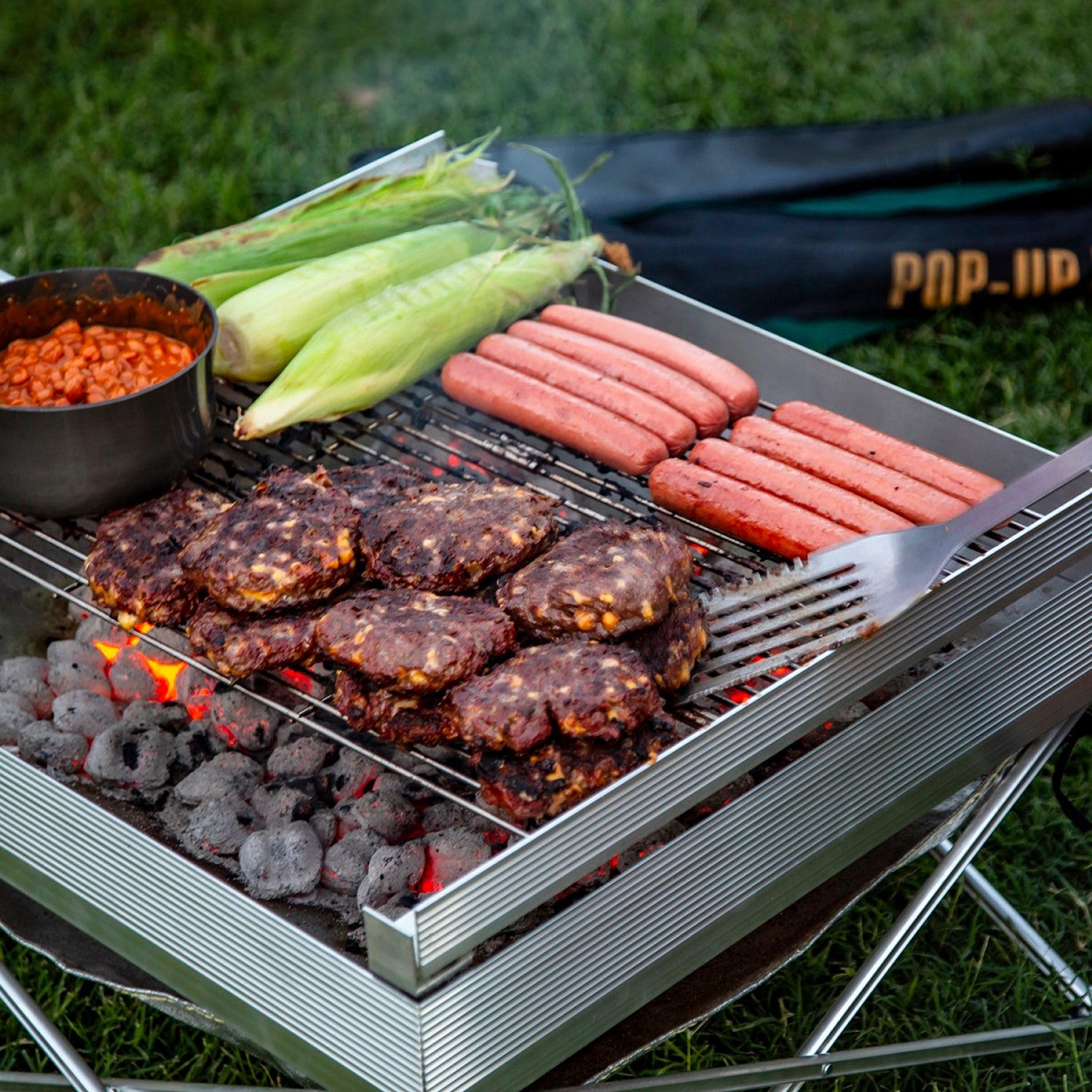 Pop-Up Fire Pit Grill Grate