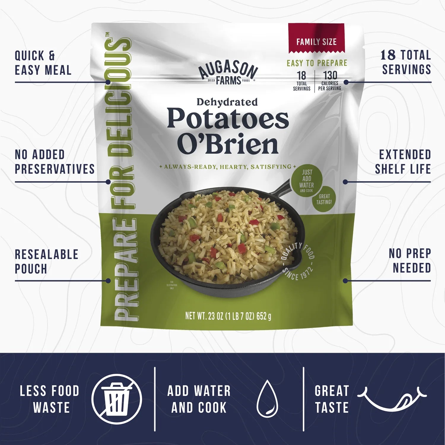 Potatoes O’Brien Family Size Pouch – 18 Servings