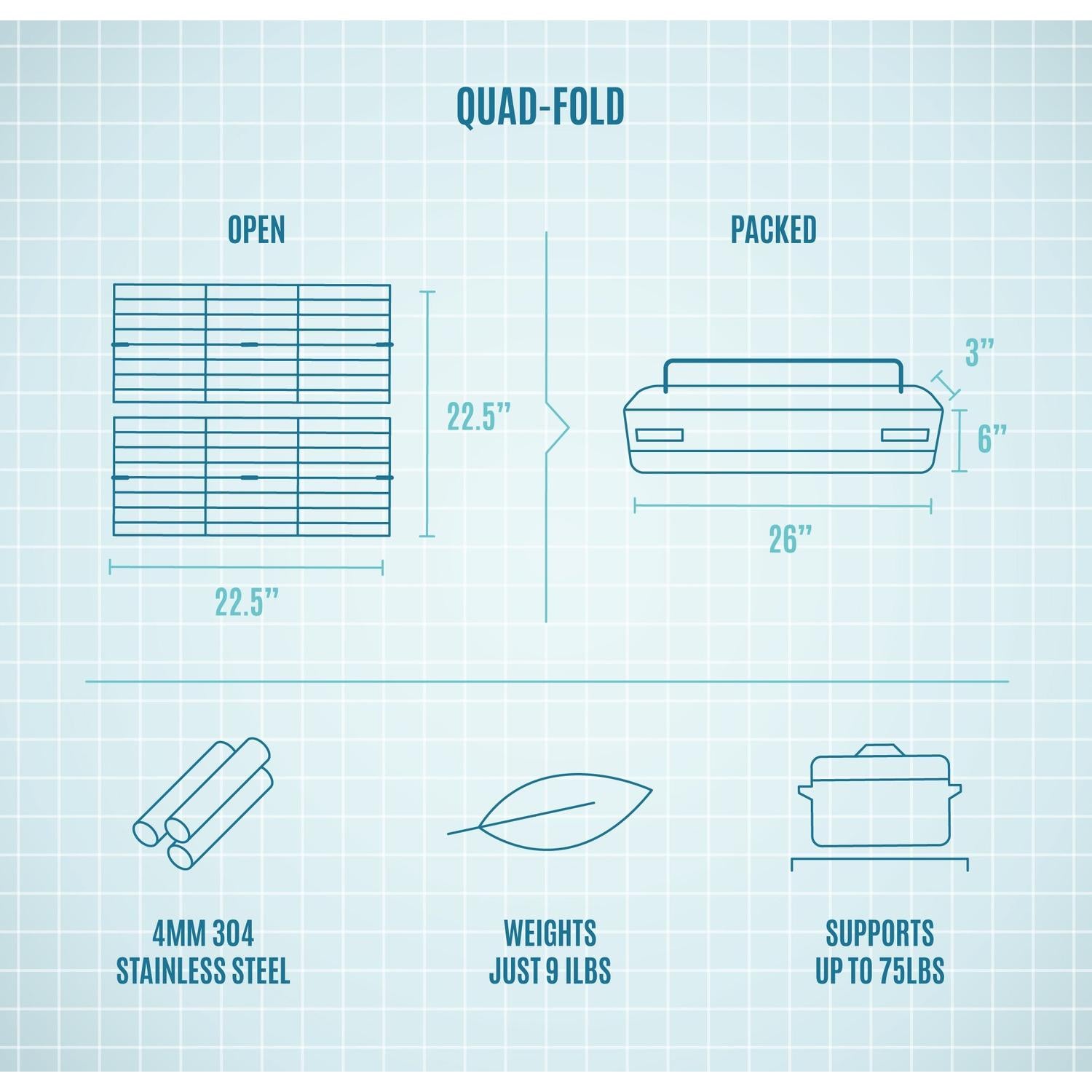 Quad-Fold Grill Grate