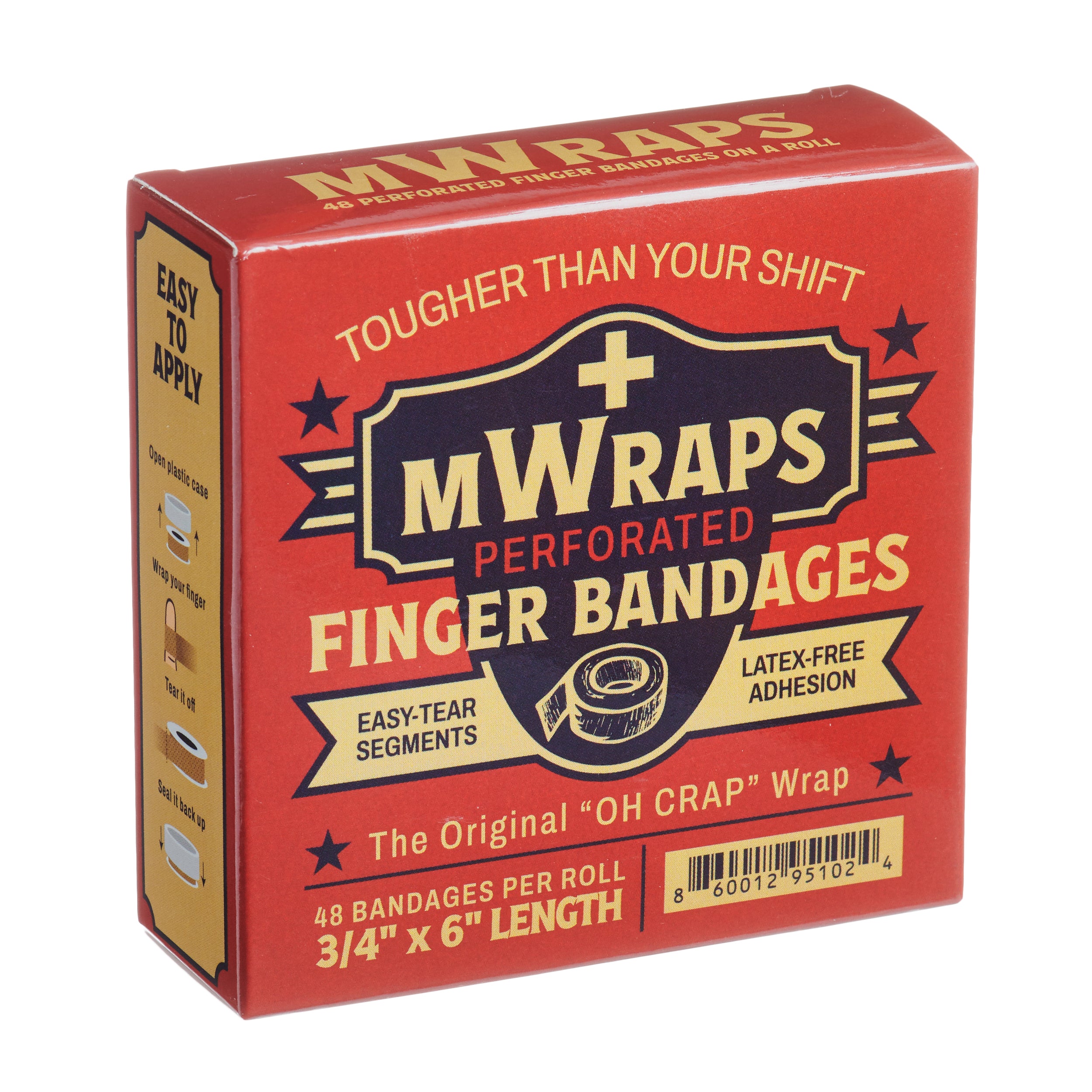 Mwraps™ Finger Bandages on a Roll – 48 Extra-Long, Wraparound Field Bandages