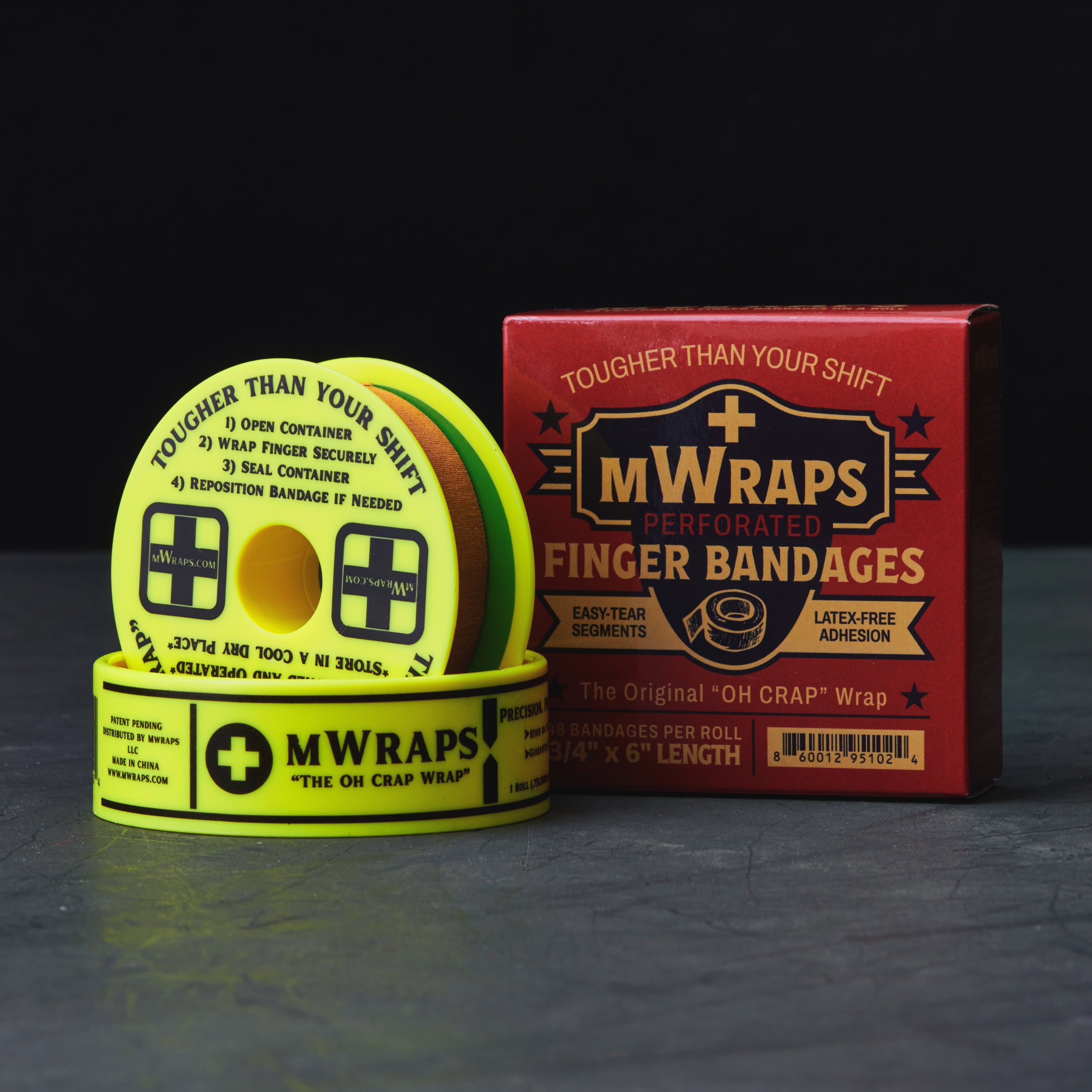 Mwraps™ Finger Bandages on a Roll – 48 Extra-Long, Wraparound Field Bandages