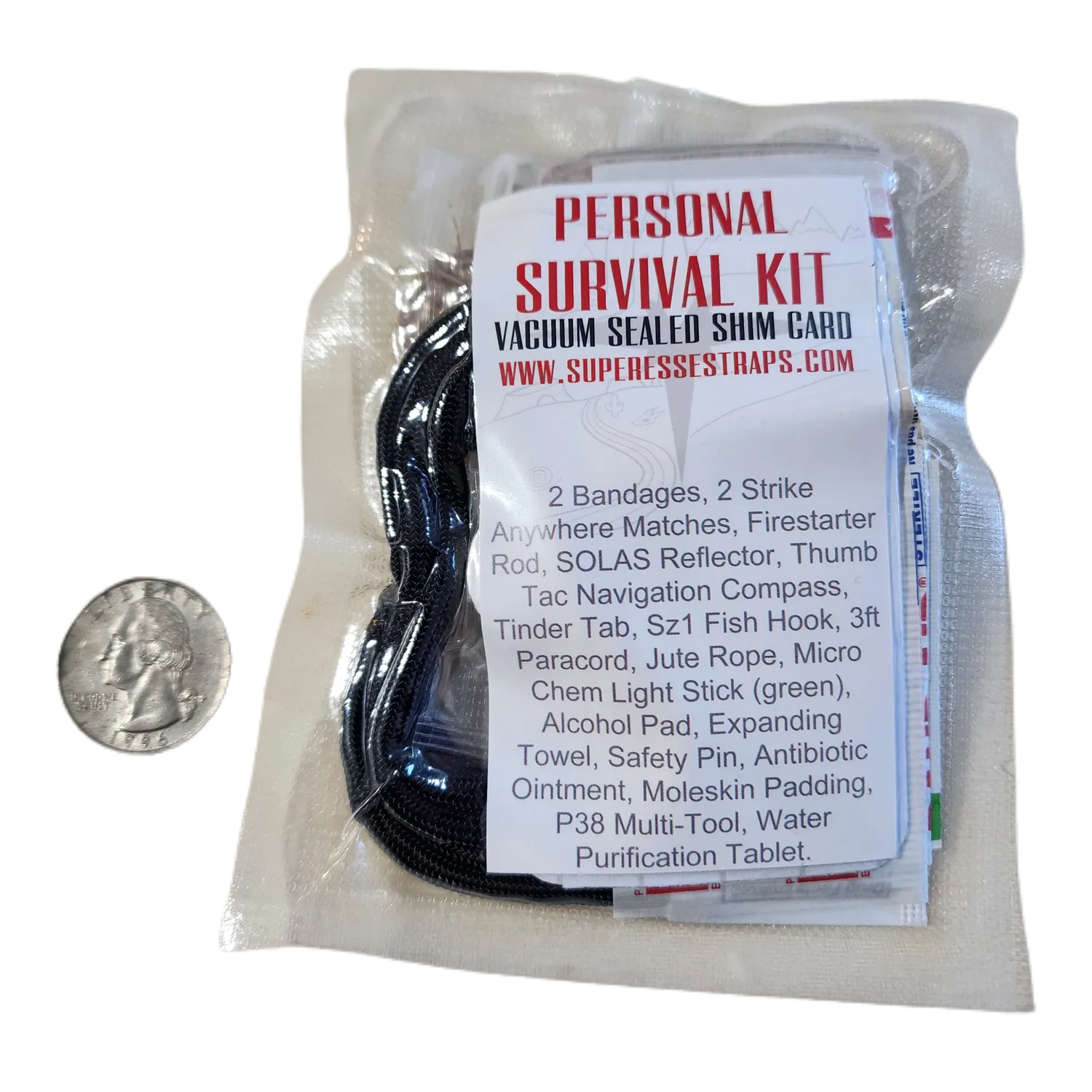 Shim Personal Survival Cards - Wallet Size Vacuum Sealed Survival Packets