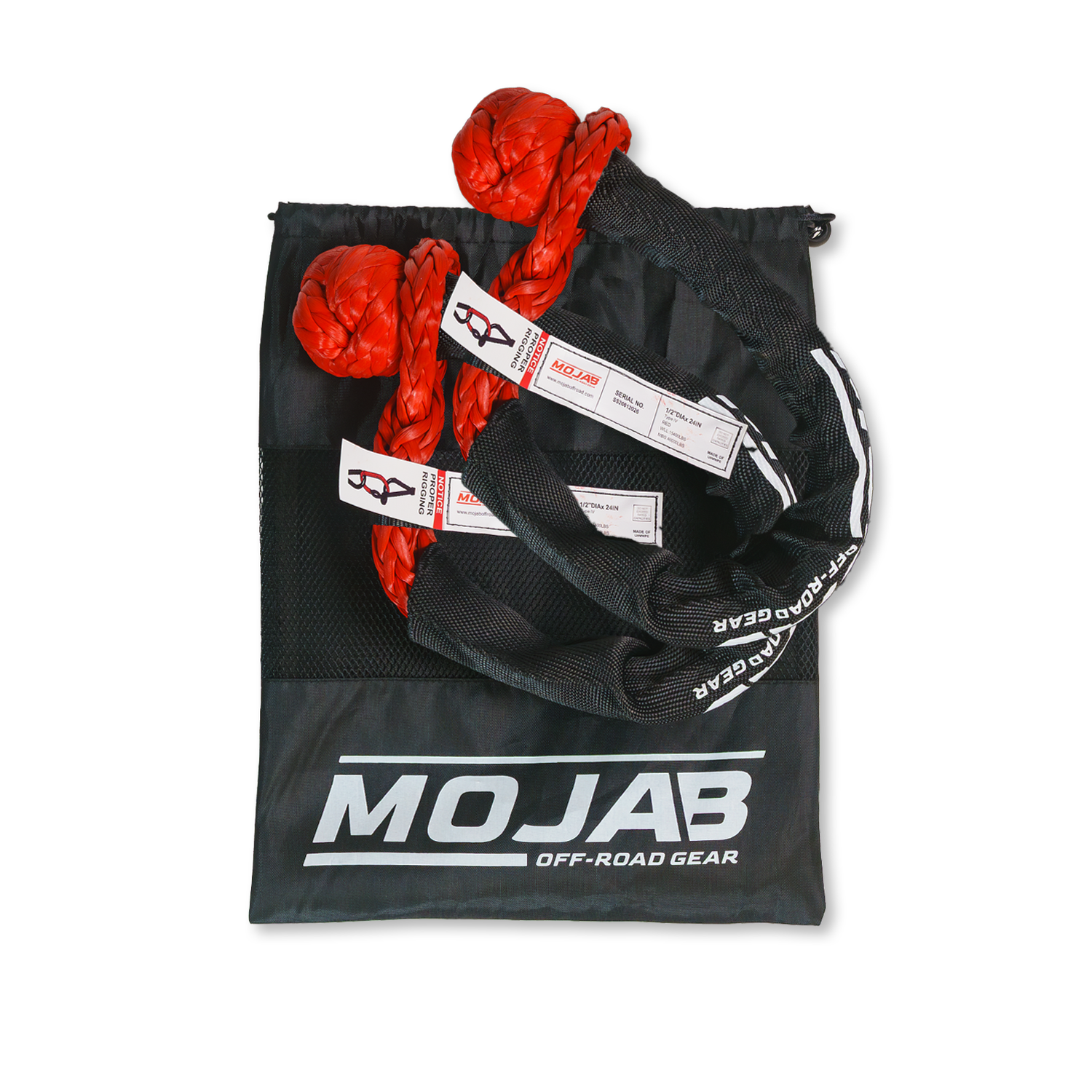 Soft Shackle 1/2'' x 24” with sleeve and bag (Set of 2 Shackles) (Lifetime Warranty)