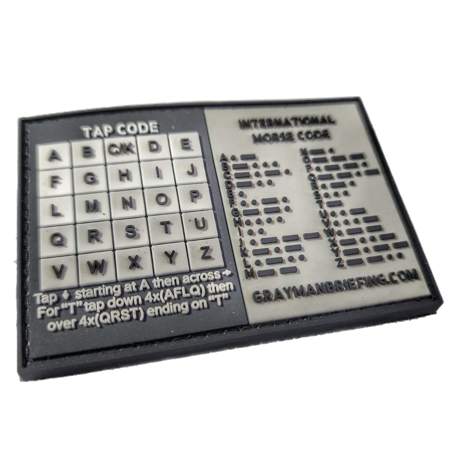 Storage Pocket Patch: Morse and Tap Code