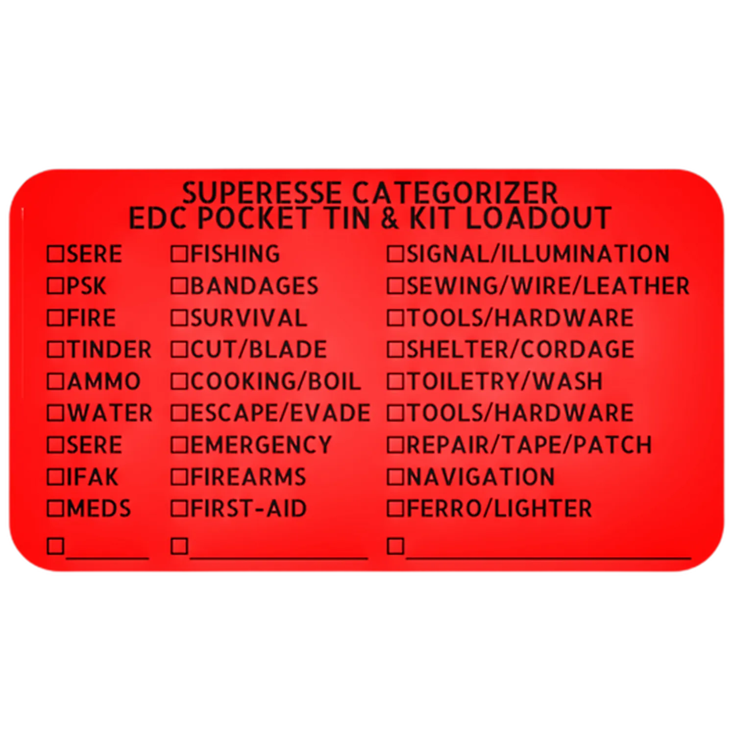 Survival Reference Decal Pack - Collection of 11 Stickers