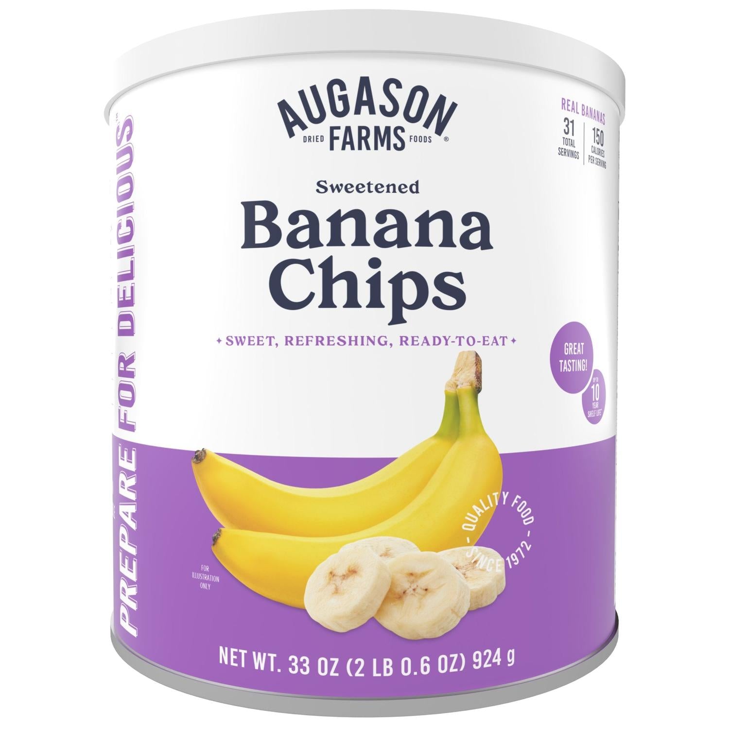 Sweetened Banana Chips Can – 31 Servings