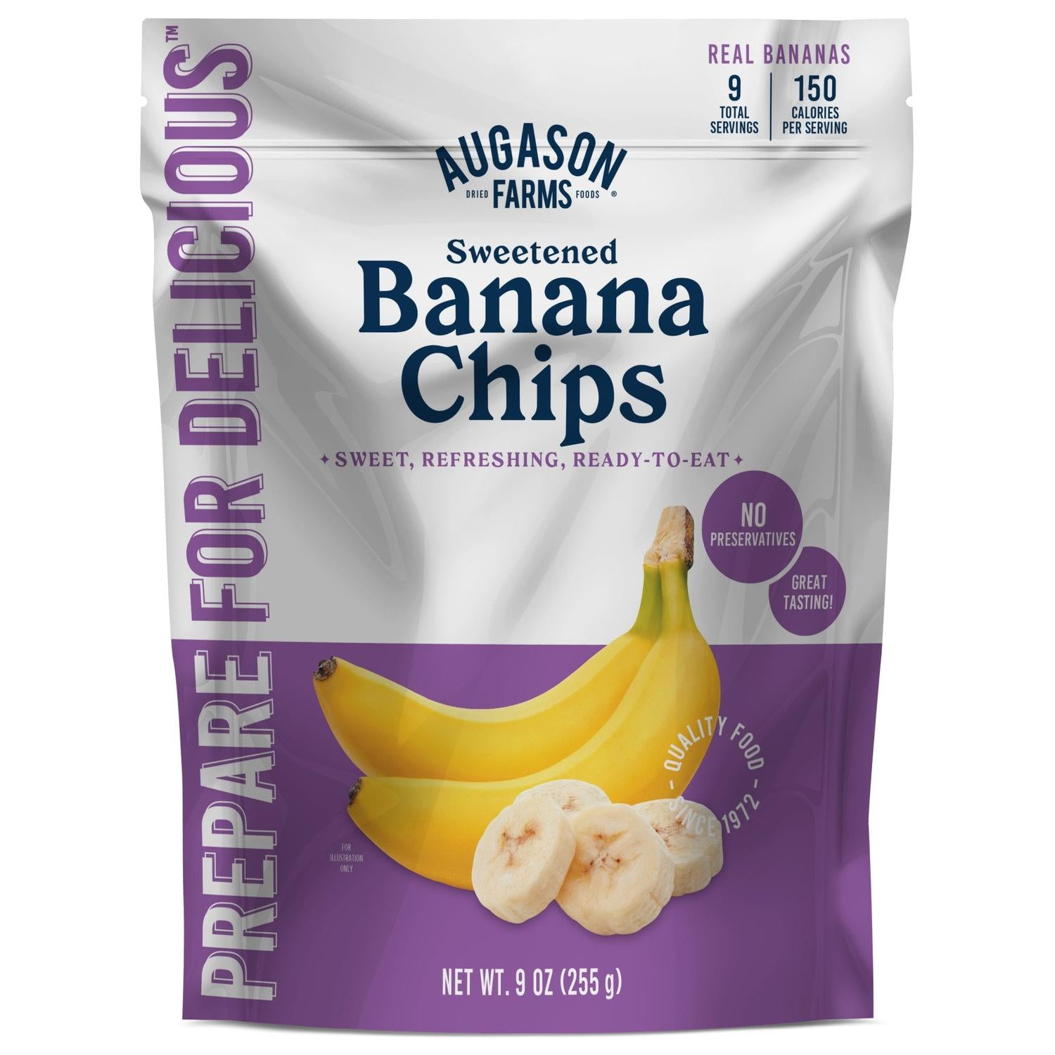 Sweetened Banana Chips Pouch – 9 Servings
