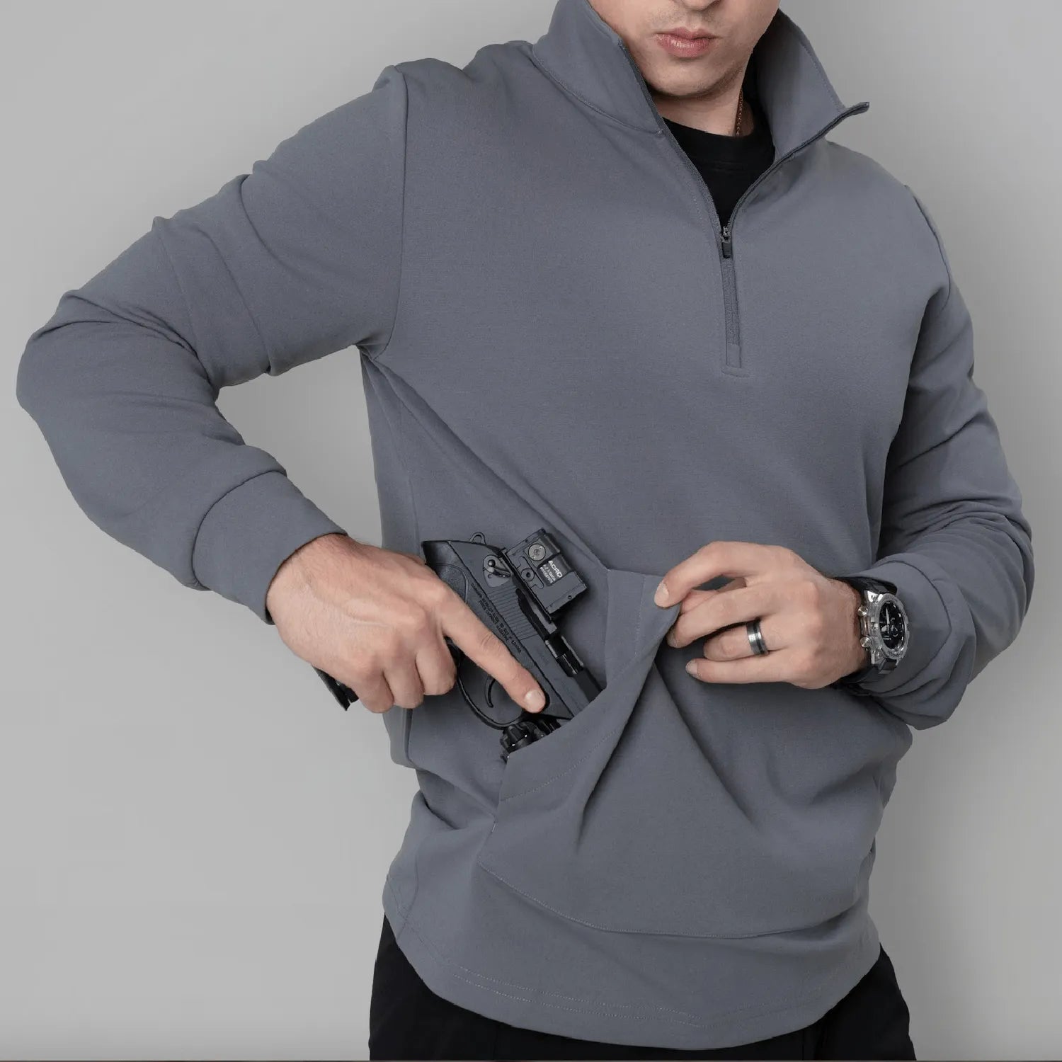 Tactical Durable Quarter Zip – Concealed Carry Pullover