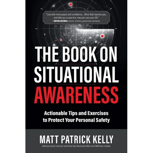 Paperback cover for "The Book on Situational Awareness" with a black background, red title, and radar graphic.
