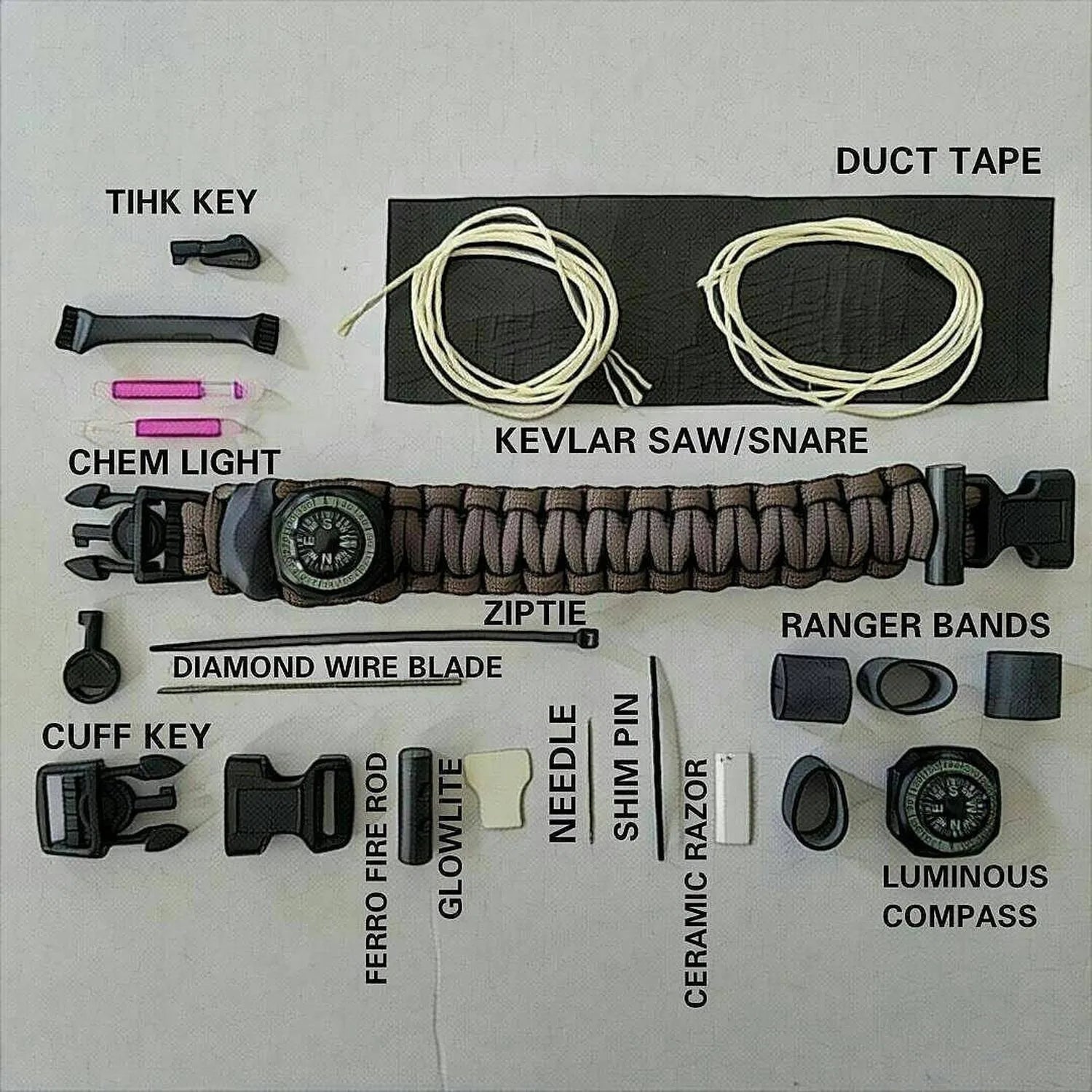 The Escape Evade Pathfinder - SERE Paracord Strap