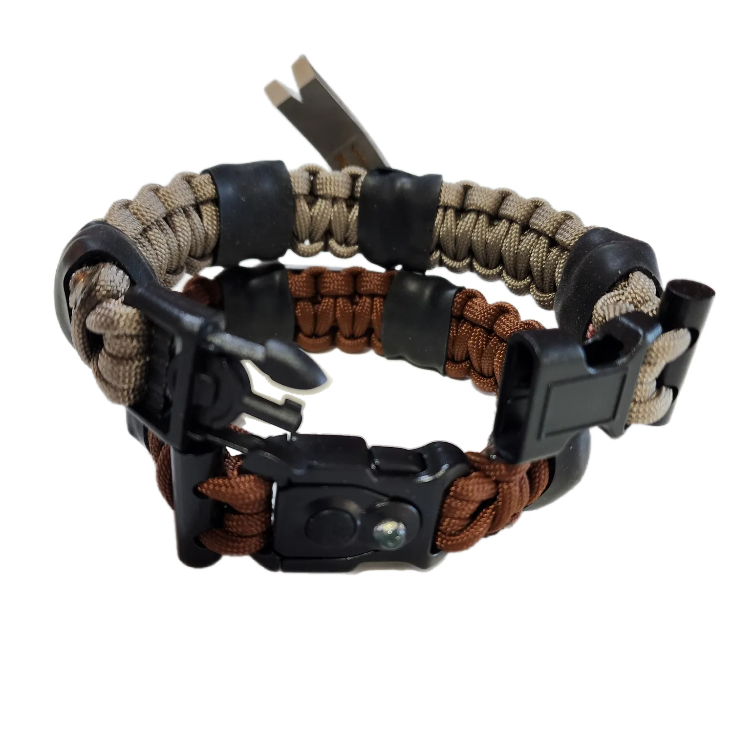 Urban Carry Strap - EDC Bracelet with Pry Bar, Firestarter, Kevlar Saw and Cuff Key or LED Flashlight.