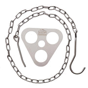 LYNX VECTOR Series steel campfire tripod board with adjustable chain and hook.