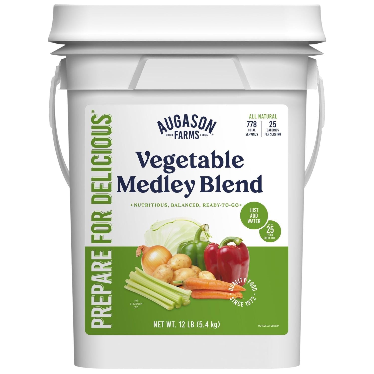 Vegetable Medley Blend 4-Gallon Pail – 778 Servings