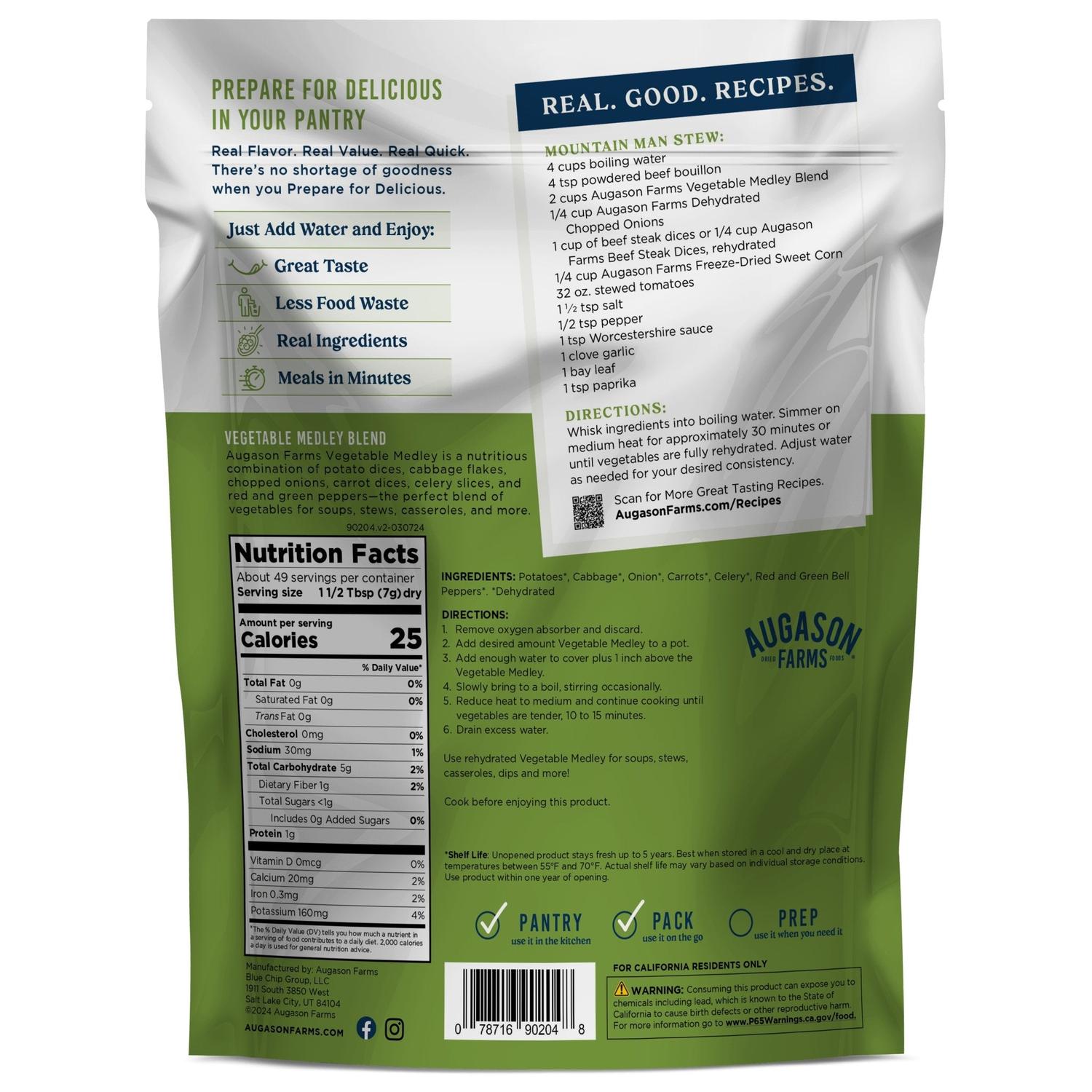 Vegetable Medley Blend Pouch – 49 Servings