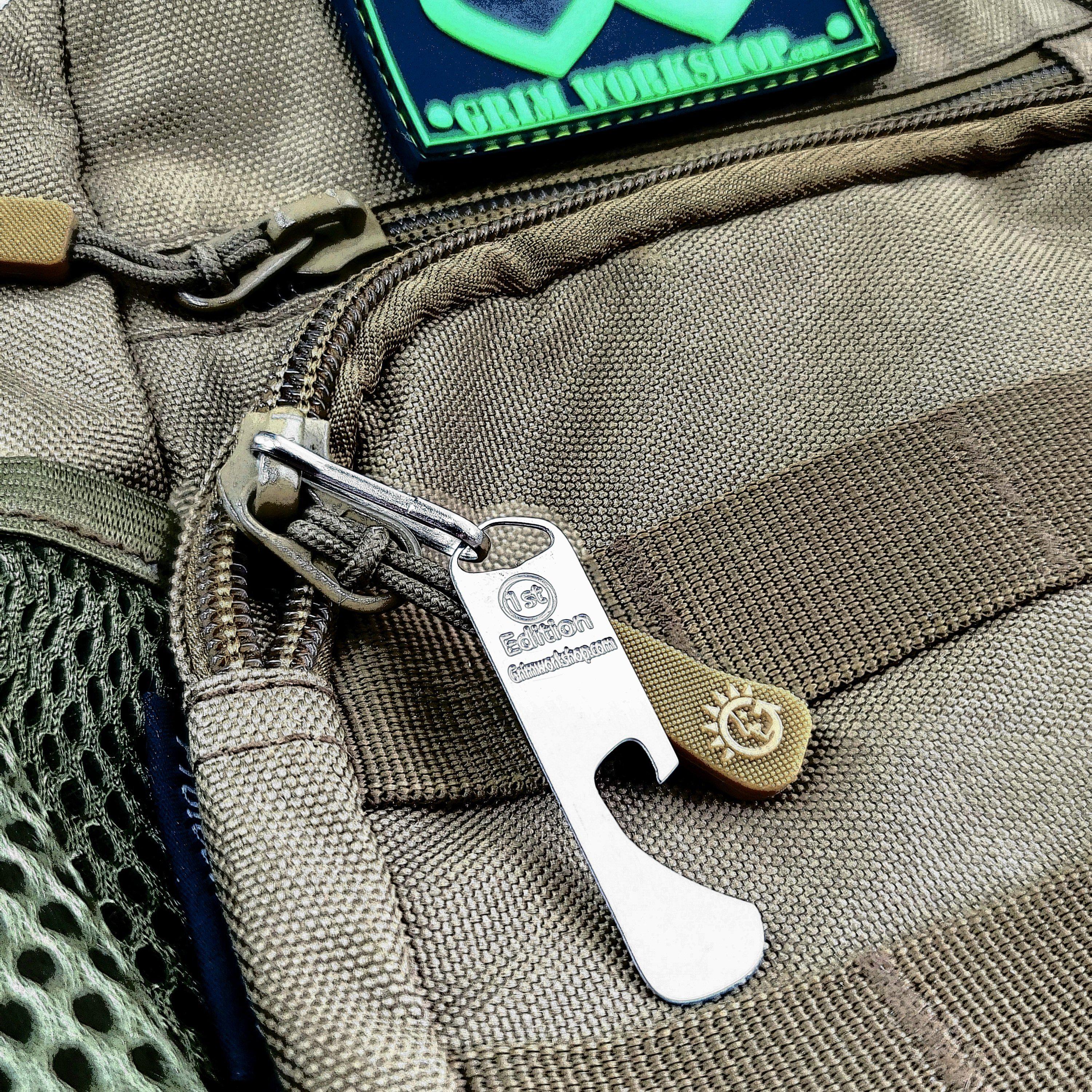 EDC bottle opener micro tool shown on a keyring