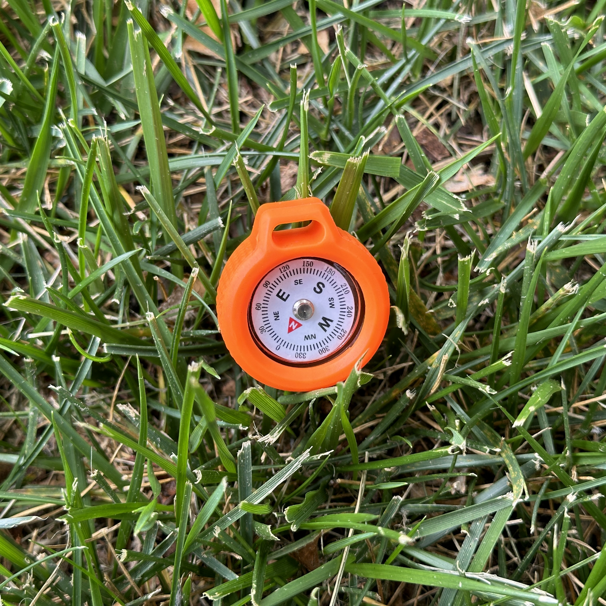 Maratac Path-Seeker compass in International Orange silicone shield