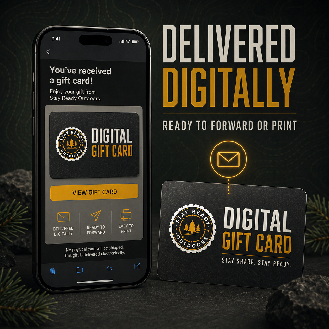 Stay Ready Outdoors gift card delivered digitally