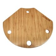 TemboTusk bamboo Skottle Leg Table with engraved logo and four holes.