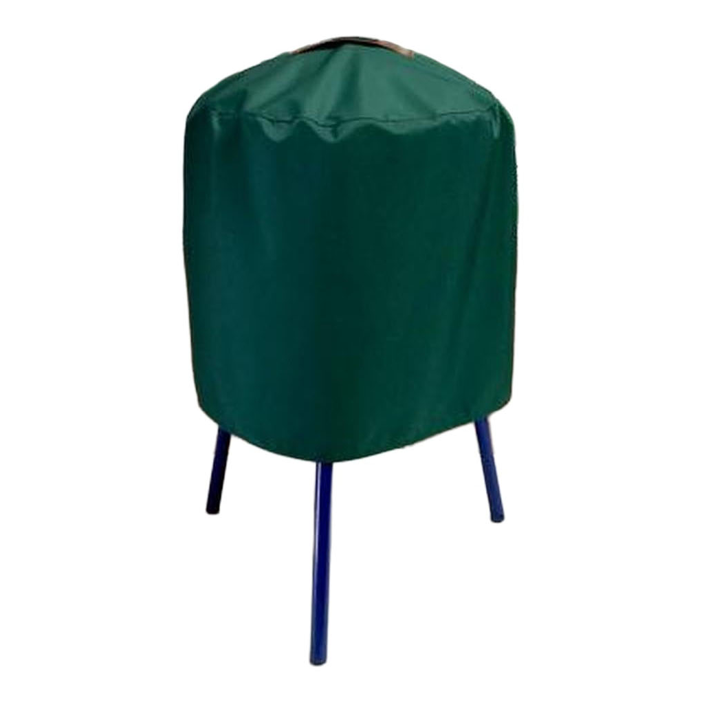 TemboTusk green Skottle Patio Cover fitted over a Skottle grill.