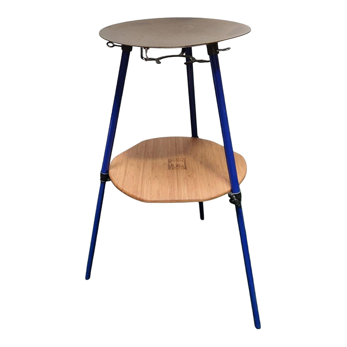 TemboTusk bamboo Skottle Shelf and Table Top Kit shown installed on a Skottle grill.
